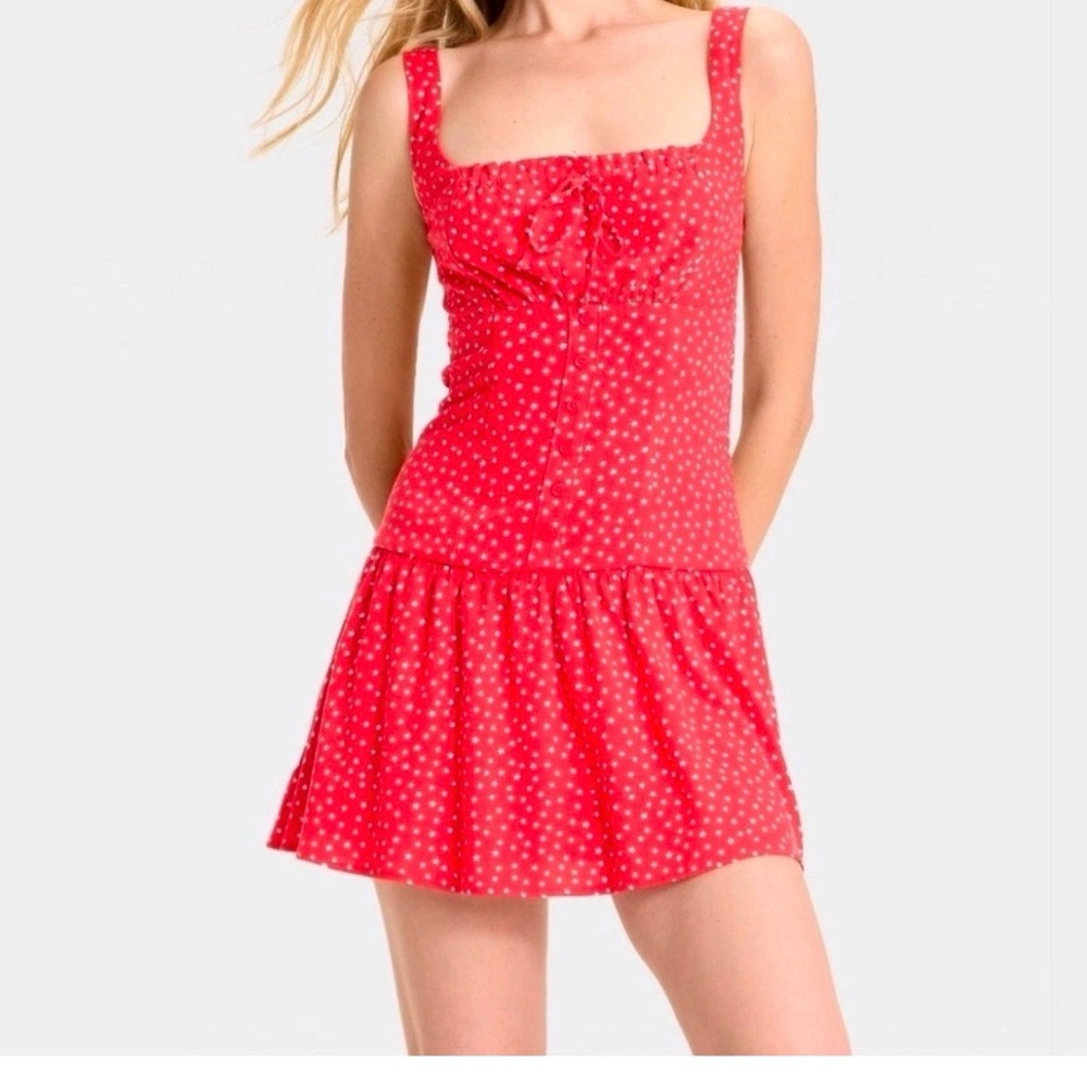 Wild Fable Red Mini Dress with White Dots NWOT
